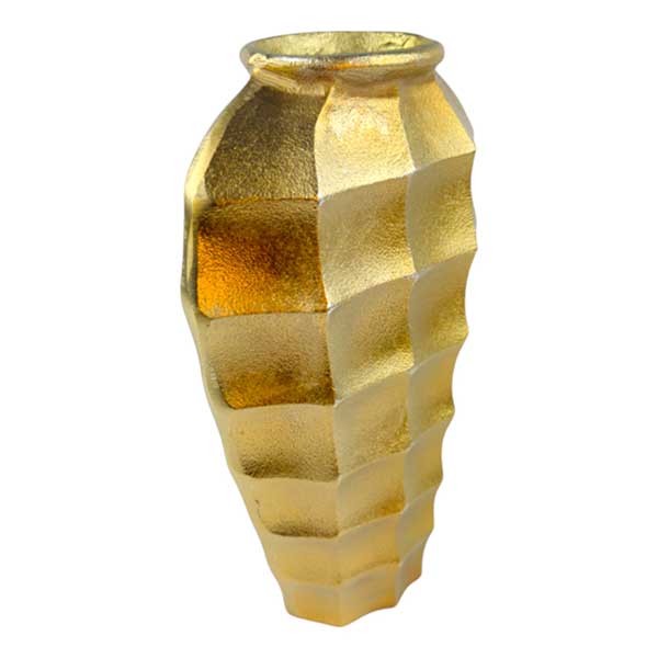 Handmade Luxury Gold Square Cut Vase Aluminium Decorative Centrepiece NEW - Image 10