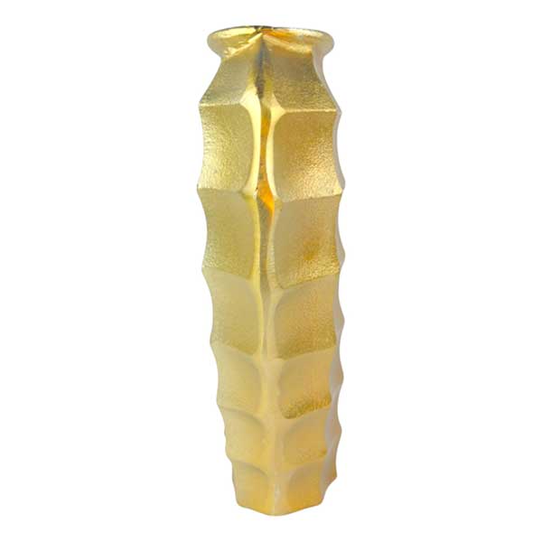 Handmade Luxury Gold Square Cut Vase Aluminium Decorative Centrepiece NEW - Image 6