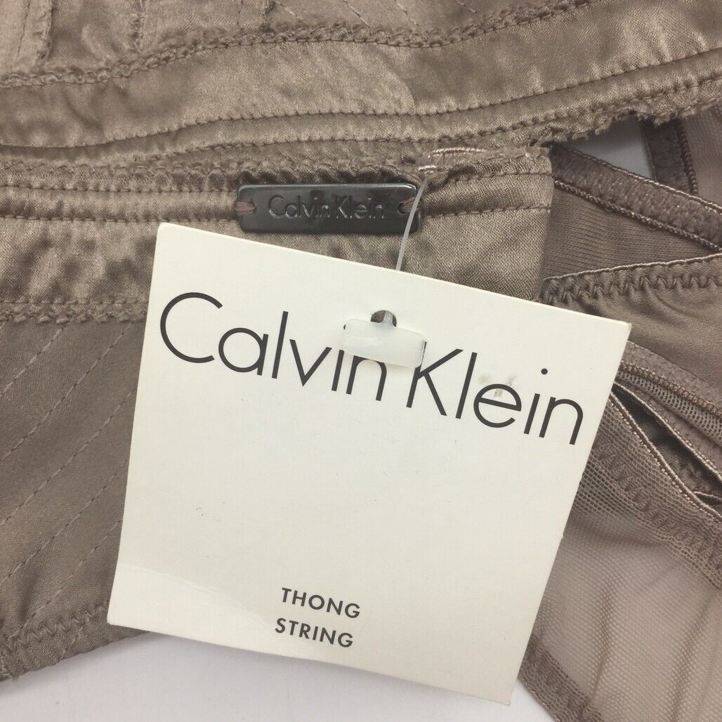 Calvin Klein Grey Silky Mesh Back String Thong Underwear Ladies Size Large NEW - Image 5