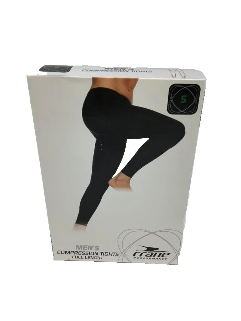 Crane Performance Full Length Long Compression Tights Black Mens Size S NEW - Image 2