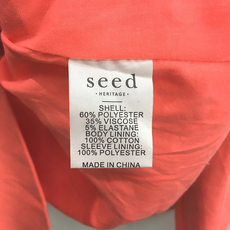 Seed Neon Orange Soft Jersey Blazer Style Fully Lined Jacket Ladies Size 10 - Image 6