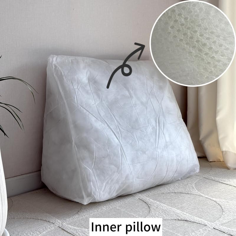Houkaho Reading Back Rest Pillow Bolster Wedge Cushion Faux Fur Cream Cover NEW - Image 3