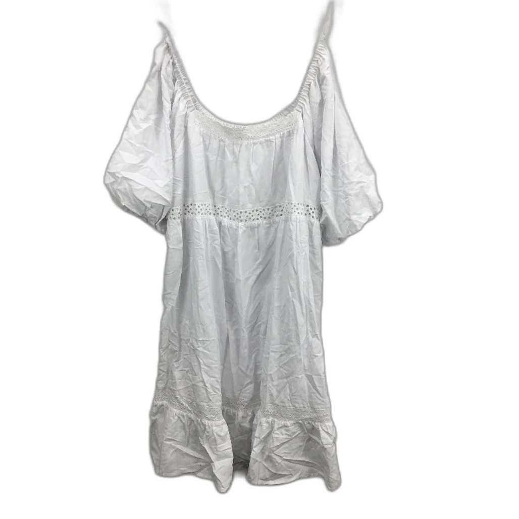 Jeanswest White Eyelet Embroidery Short Sleeve Dress Ladies Size 10 NEW