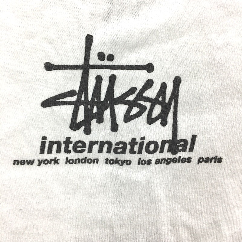 Stussy White 100% Cotton International Slim Crop Tee Ladies Size 8 NEW - Image 3
