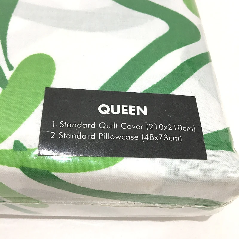 Just Home Bedlinen Jardin Green Floral Cotton Blend QUEEN Quilt Cover Set NEW - Image 4