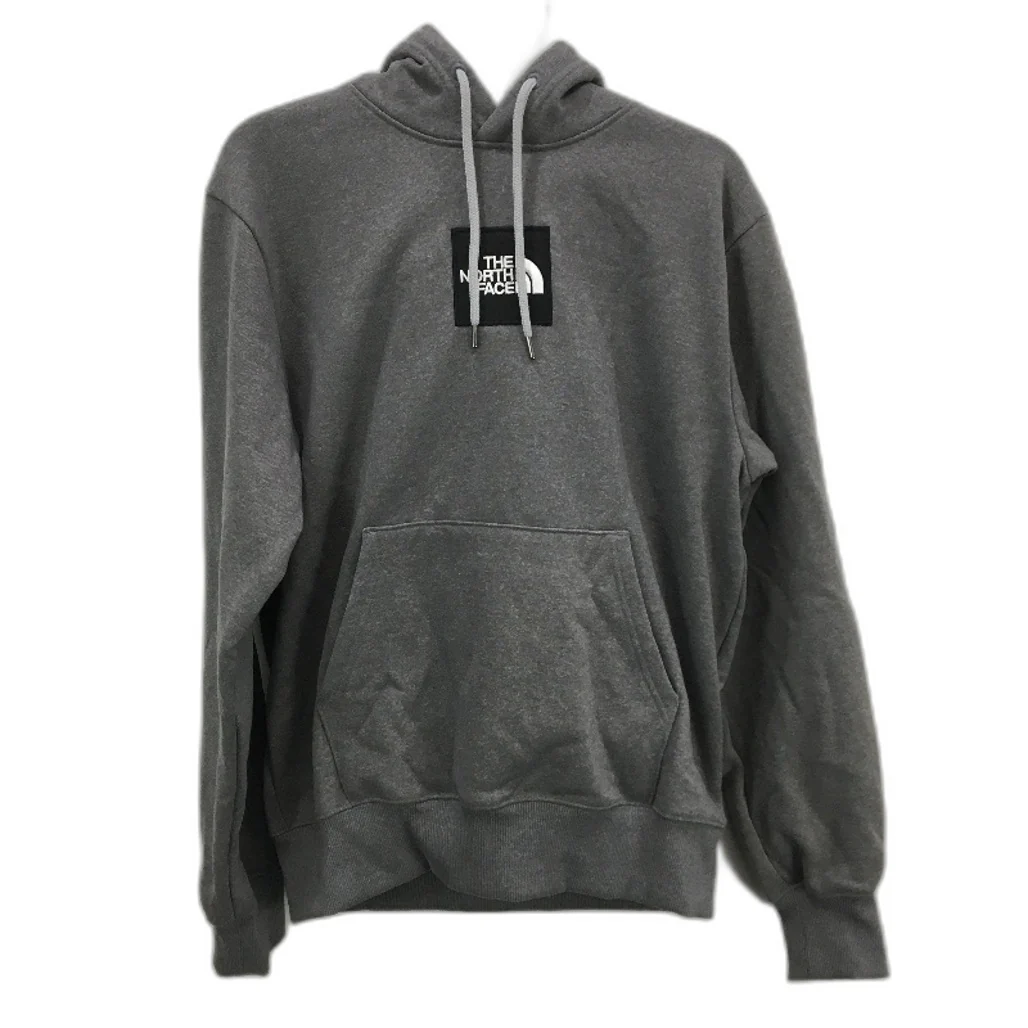 The North Face Grey Cotton Blend Front Pocket Hooded Jumper Mens Size S NEW