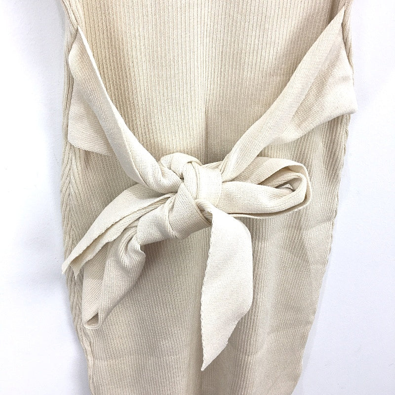 Giorgia V Neck Ribbed Double Slit Stretch Knit Tie Back Midi Dress Womens Sz M/L - Image 3