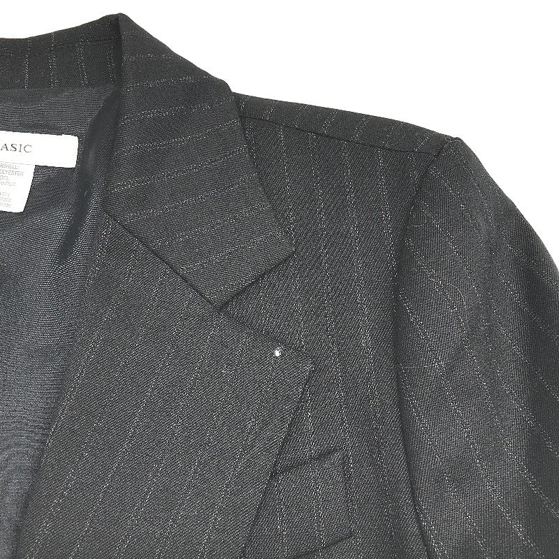 Zara Basic Black Pinstripe Wool Blend Single Button Blazer Jacket Ladies Size M - Image 5