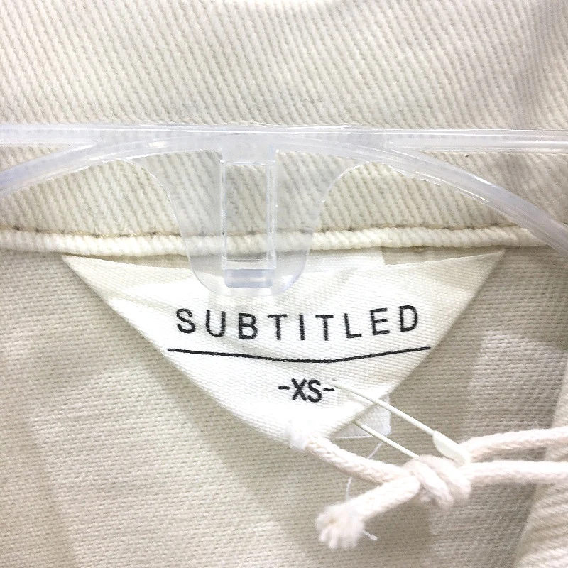 Subtitled Sand Cream Denim Myles Shacket Shirt Jacket Mens Size XS NEW - Image 3
