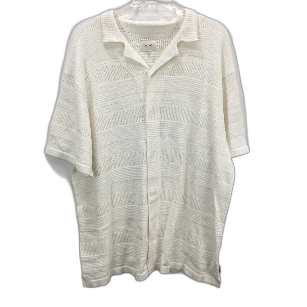 Arvust White Knit Resort 100% Cotton Short Sleeve Shirt Mens Size XL NEW