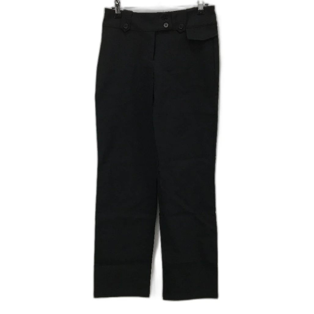 Neon Hart Black Double Button Waist Mid Rise Straight Pants Ladies Size XS NEW