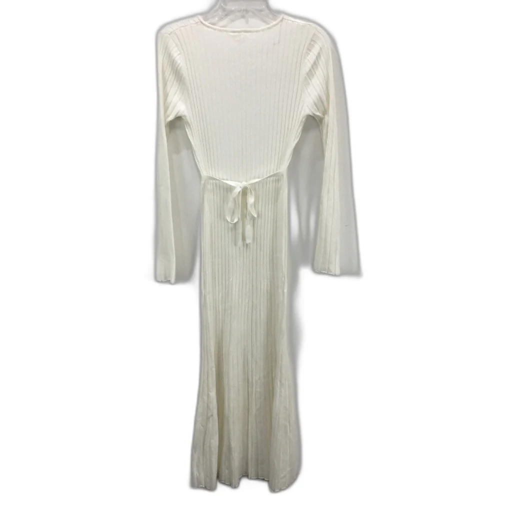 Subtitled White Sophie Long Sleeve Rib Knit Stretch Dress Ladies Size M NEW - Image 2