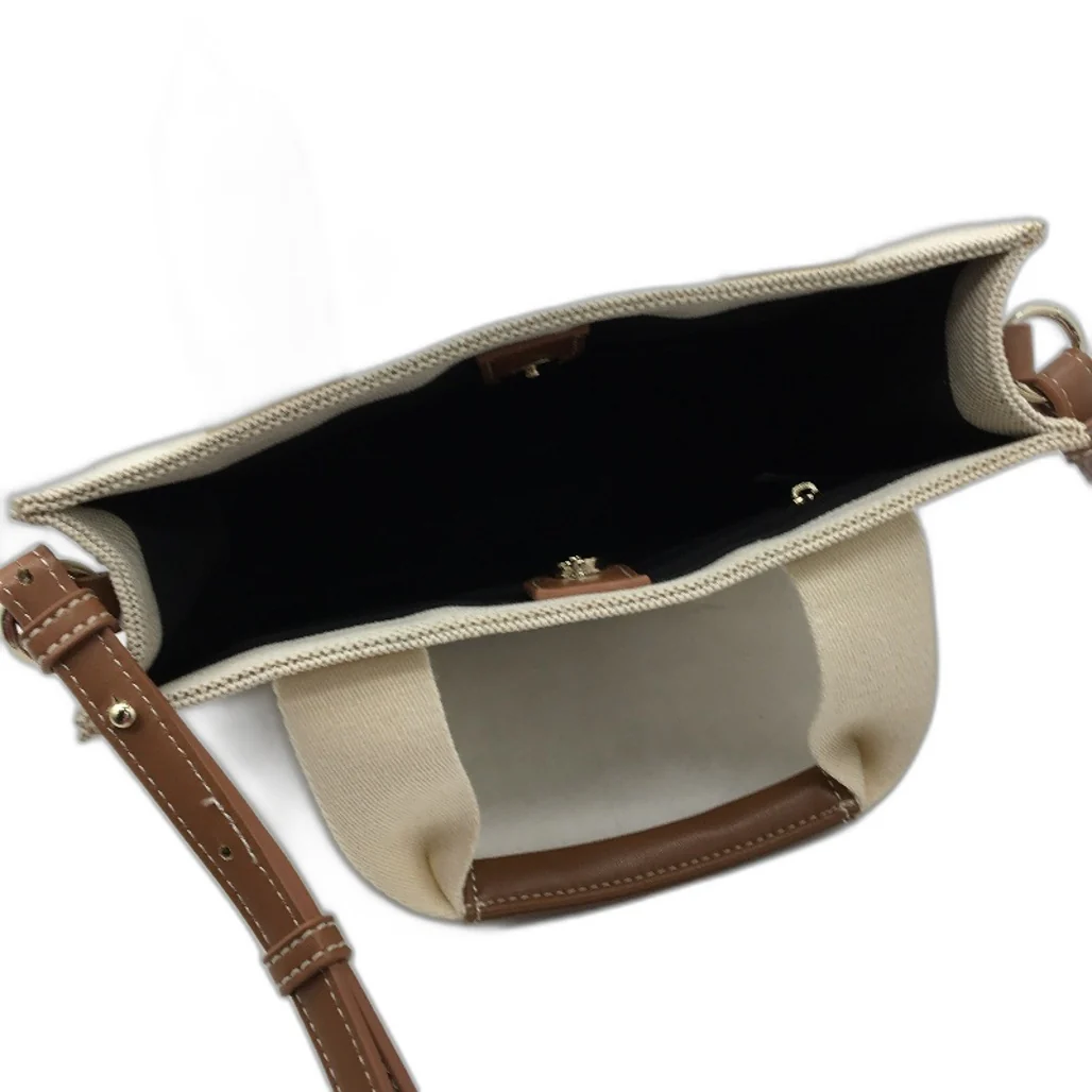 Target Sample Neutral & Brown Faux Leather Mini Tote With Shoulder Strap NEW - Image 4