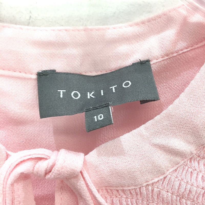 Tokito Bow Detail Ruched Shoulder Longsleeve Pink Blouse Ladies Size AU 10 NEW - Image 3