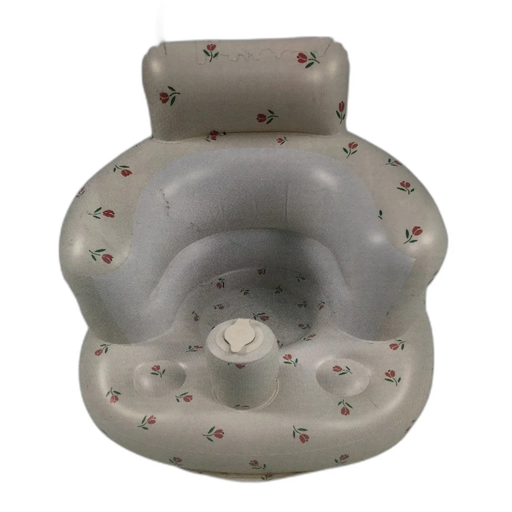 Inflatable White & Floral Print Baby Support Chair With Built In Air Pump NEW
