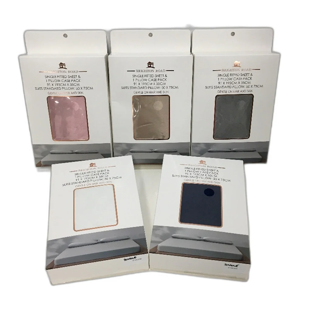 Brighton Road Navy Gentle On Hair & Skin Satin SINGLE Fitted Sheet Pack NEW - Image 4