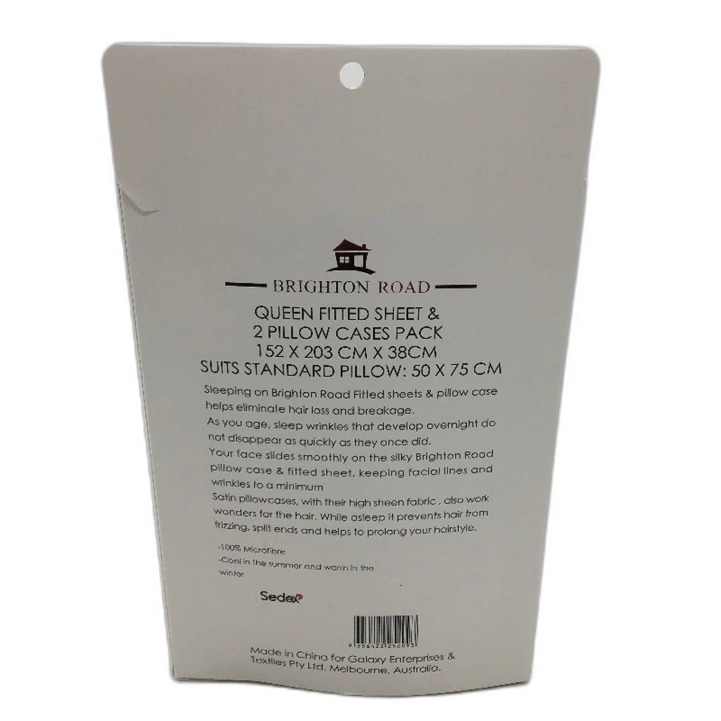 Brighton Road Silver Gentle On Hair & Skin Satin QUEEN Fitted Sheet Pack NEW - Image 2