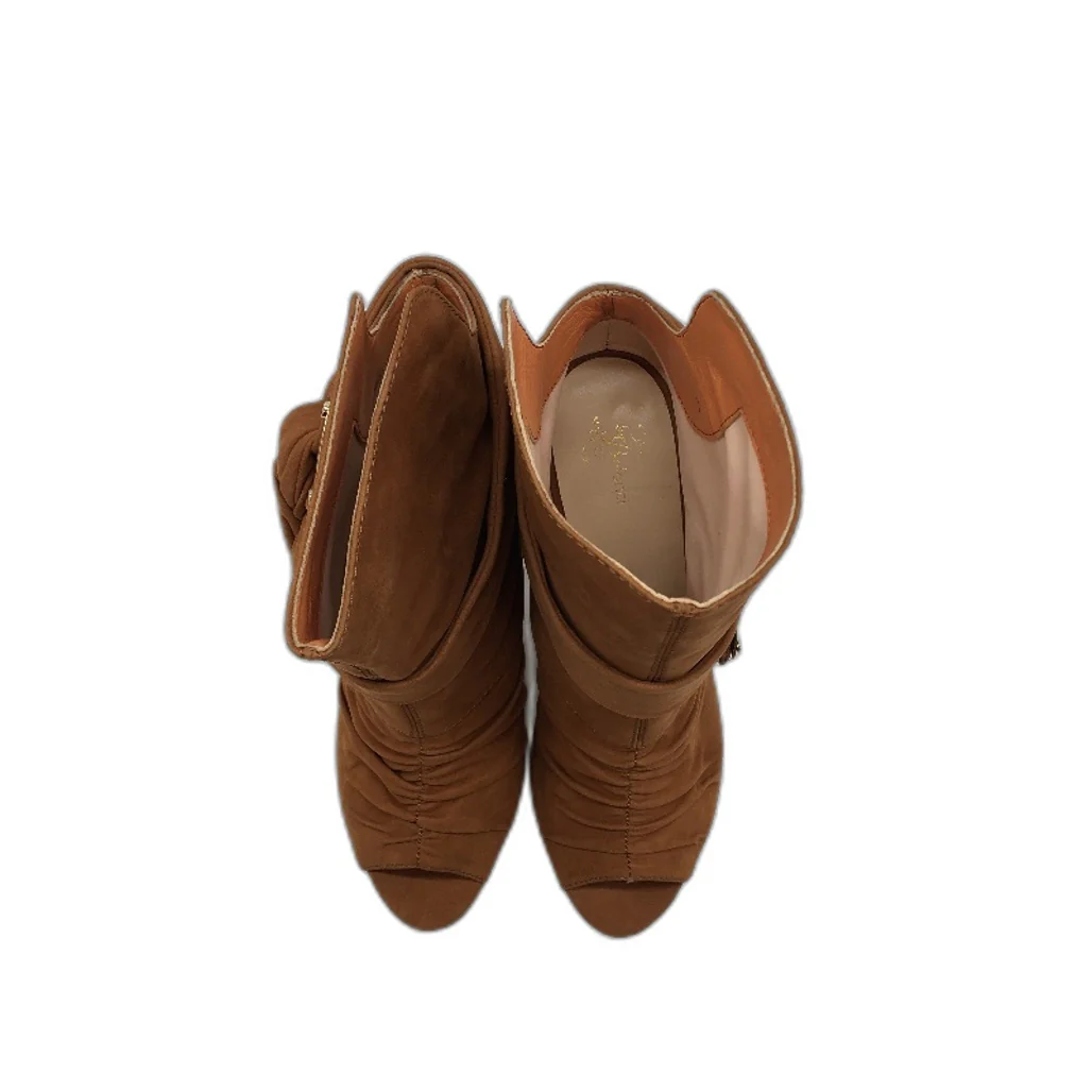 Belanci Madame Chantelle Italian Tan Suede Leather Boots Ladies Size EU 38 NEW - Image 4