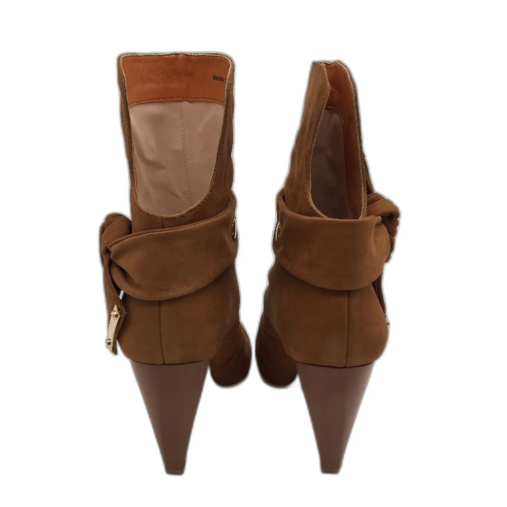 Belanci Madame Chantelle Italian Tan Suede Leather Boots Ladies Size EU 36 NEW - Image 5