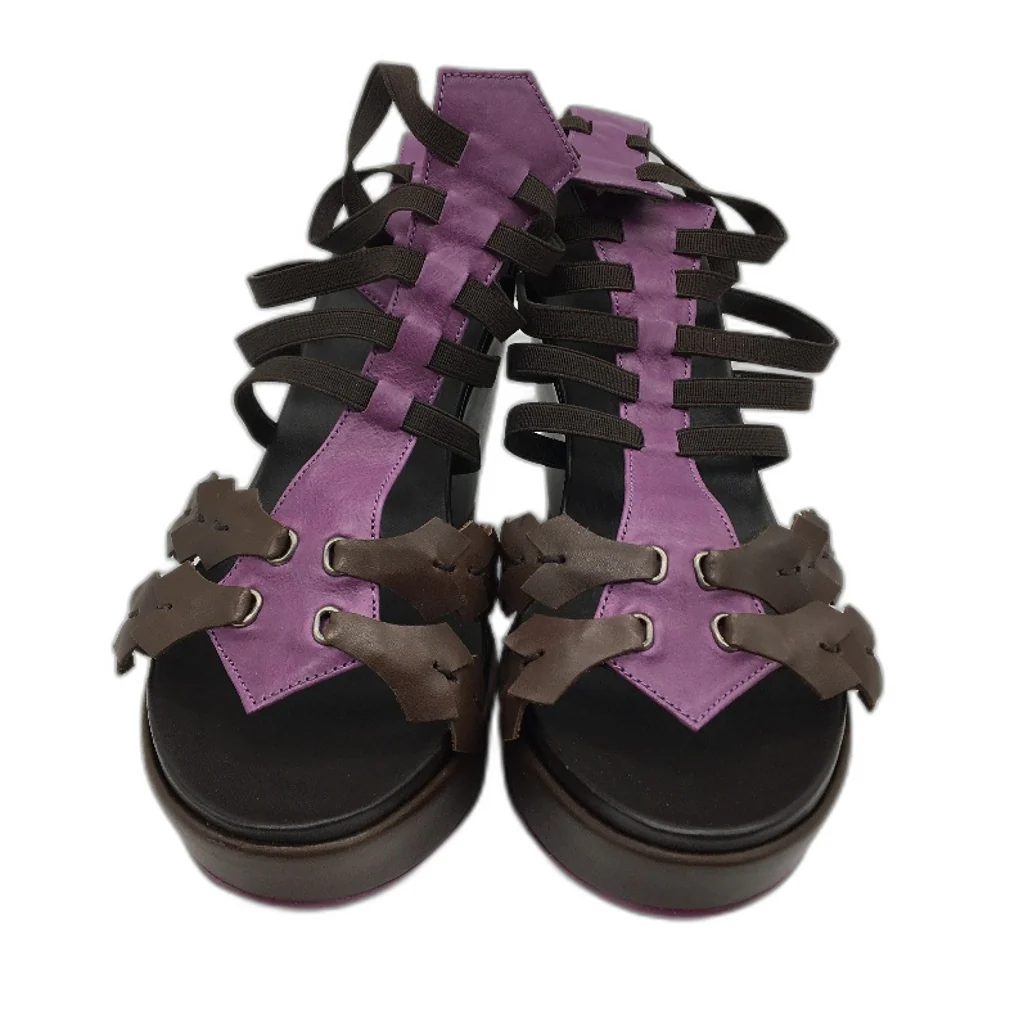 Audley Faded Peonia Vietri Spanish Made Leather Wedge Shoes Size EU 37 NEW - Image 3
