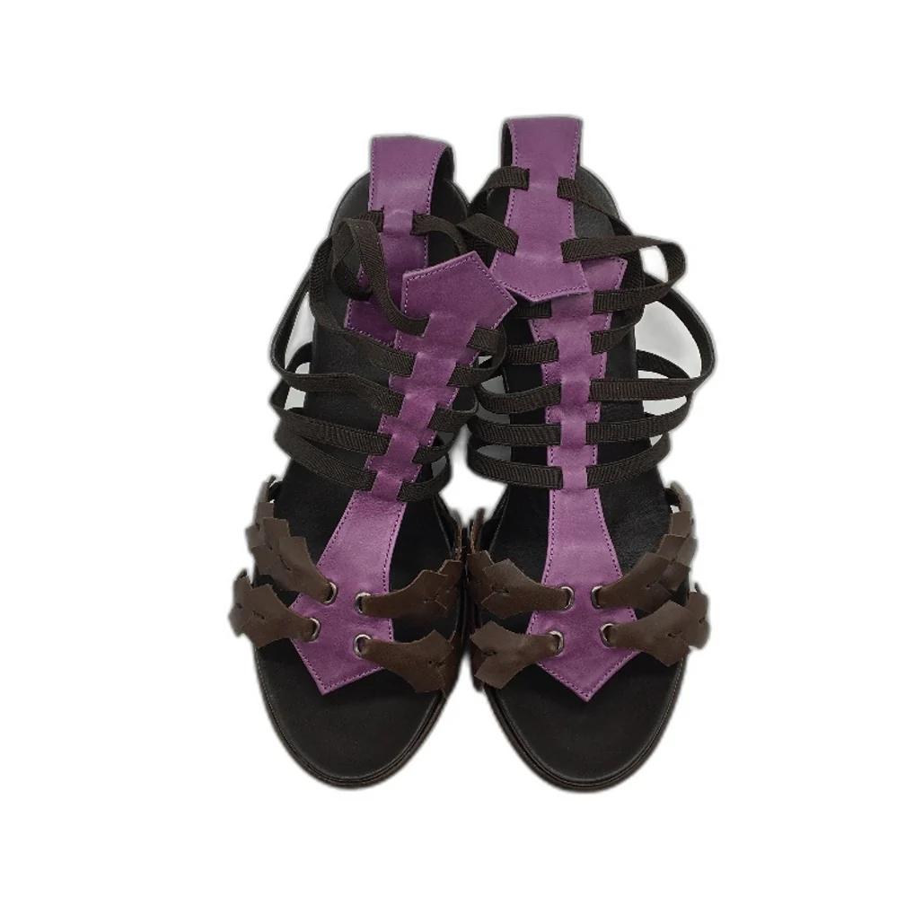 Audley Faded Peonia Vietri Spanish Made Leather Wedge Shoes Size EU 37 NEW - Image 4