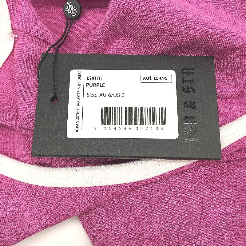 Jagger&Stone Charlotte Cut Out Purple Contrast Midi Dress Ladies Size AUS 6 NEW - Image 4