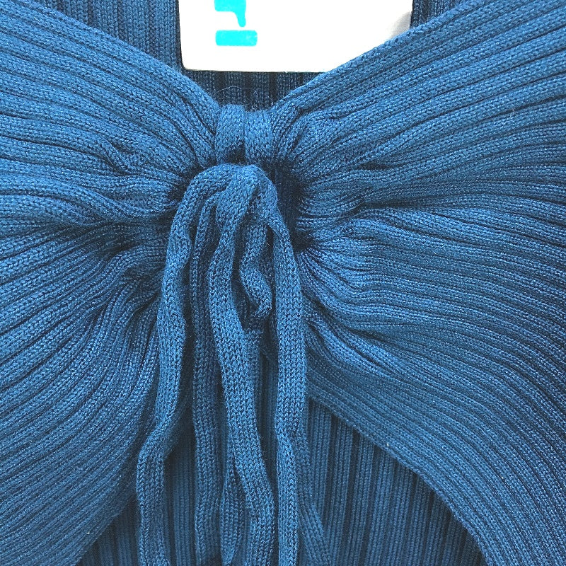 Valleygirl Longsleeve Ribbed Cut Out Teal Midi Dress Ladies Size Medium NEW - Image 4