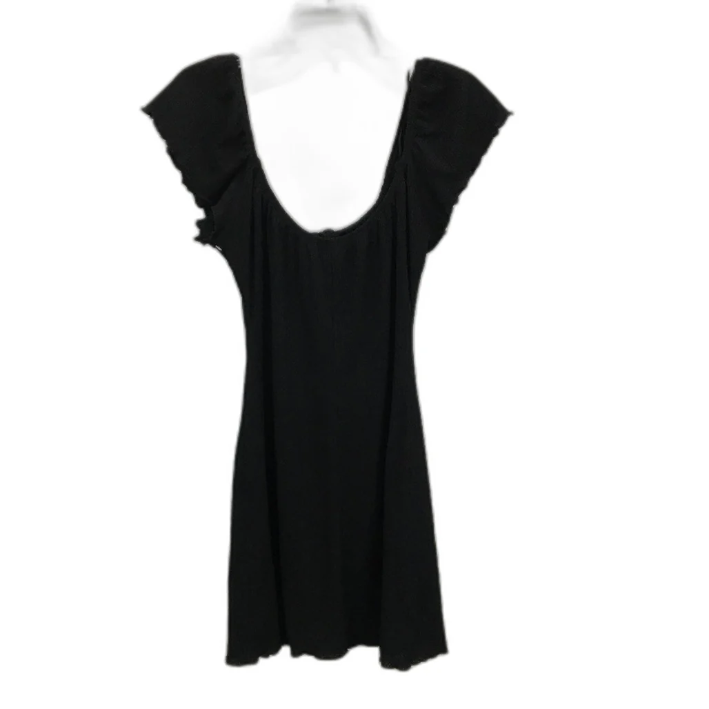TopShop Off Shoulder Flutter Sleeves Ribbed Black Mini Dress Ladies Size AU 10 - Image 2