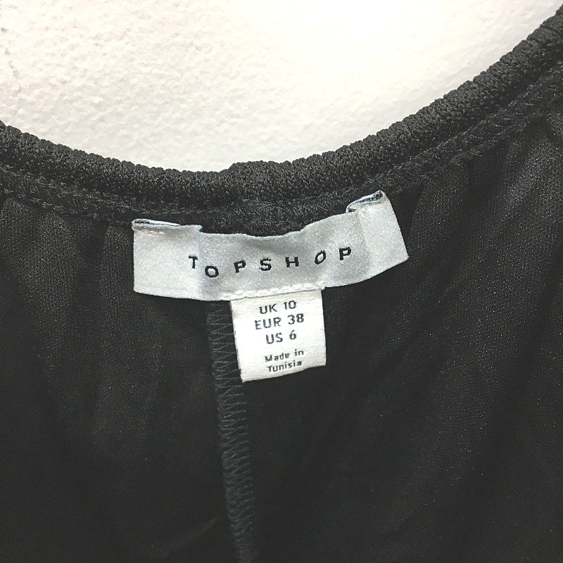TopShop Off Shoulder Flutter Sleeves Ribbed Black Mini Dress Ladies Size AU 10 - Image 4