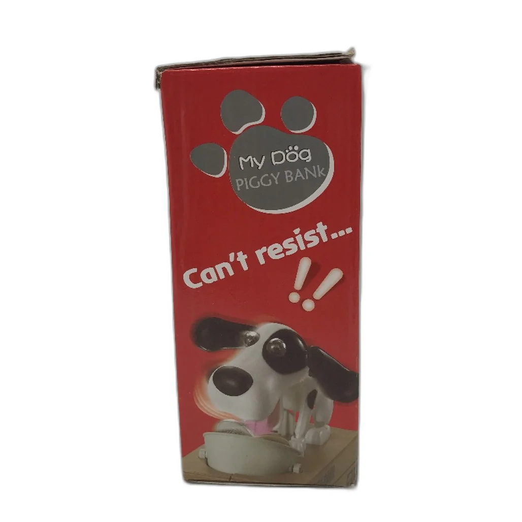 My Dog Piggy Bank Brown and White Doggy Automatic Electric Coin Box DEMO - Image 5