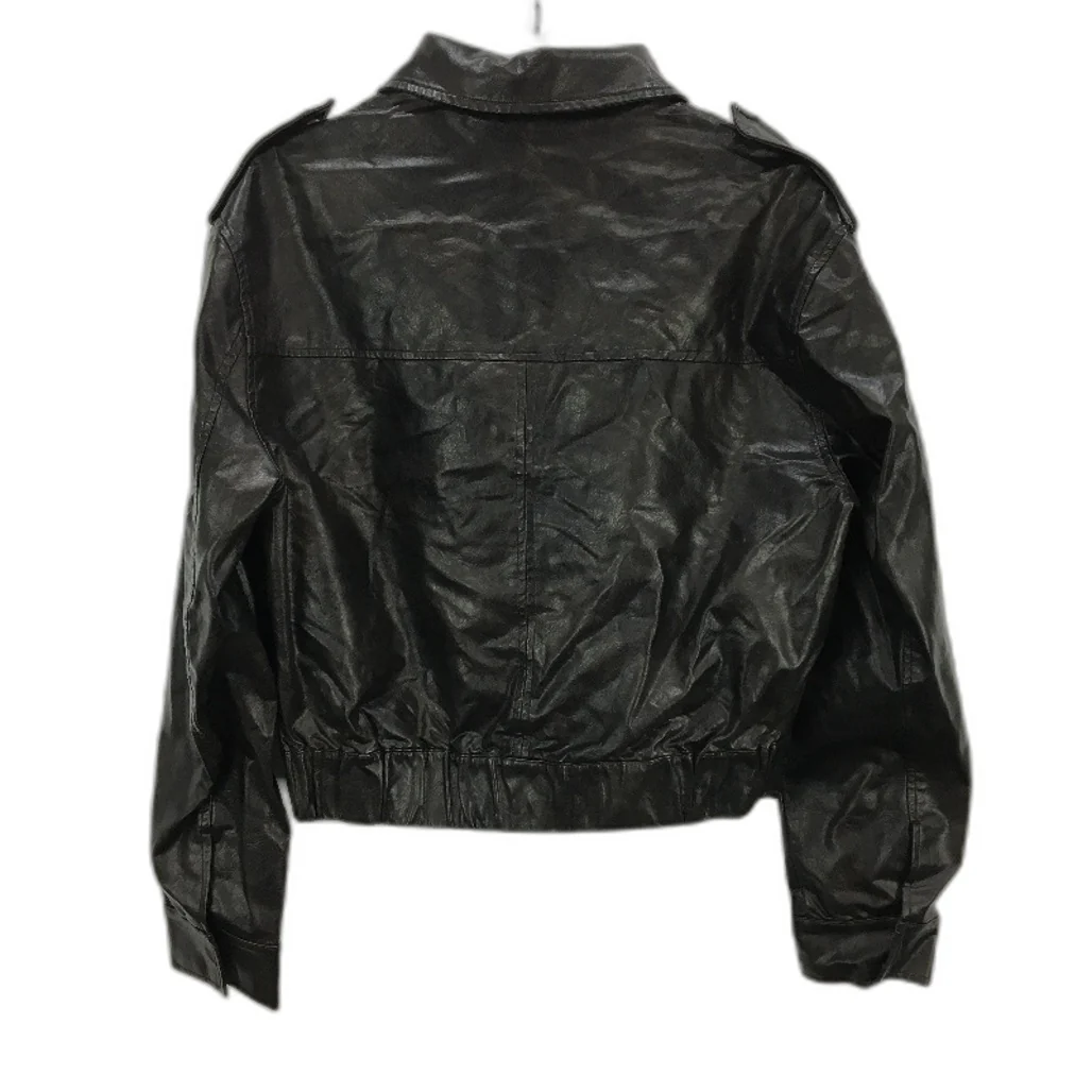 Lioness Eighties Vegan Leather Black Bomber Jacket Ladies Size XS NEW - Image 2