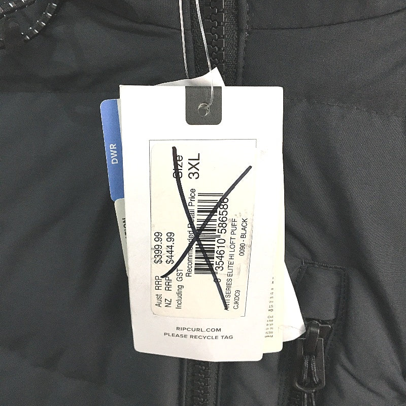 Rip Curl Black Anti Series Elite Hi Loft 600+ Down Hooded Puffer Coat Sz 3XL NEW - Image 9