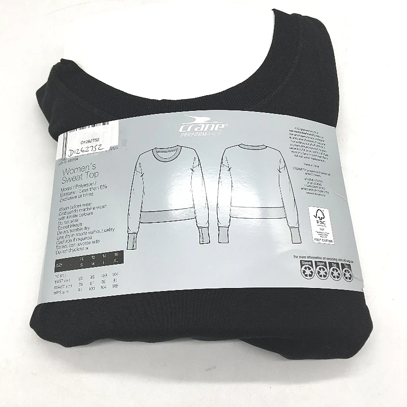 Crane Performance Crew Neck Classic Black Sweater Jumper Top Size M NEW - Image 2