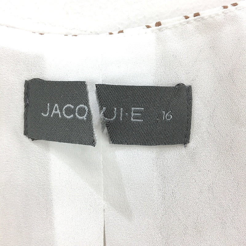 Jacqui E Elly V Neck Diamond Geo White Brown Blouse Ladies Size AU 16 NEW - Image 3