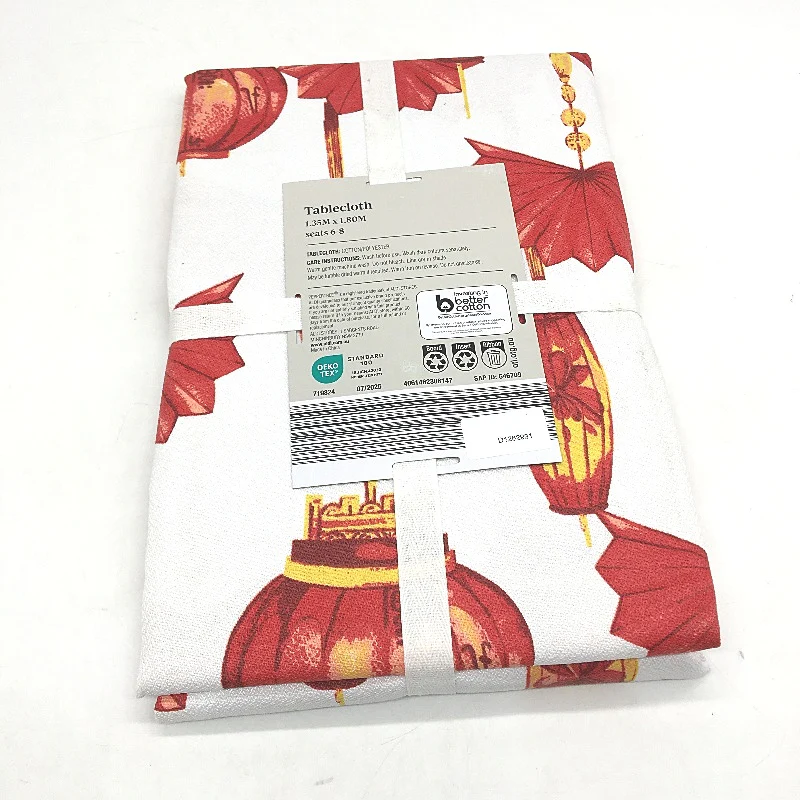 Peppertree Oriental Lantern Rectangle Cotton Blend Tablecloth 135 x 180cm NEW - Image 2