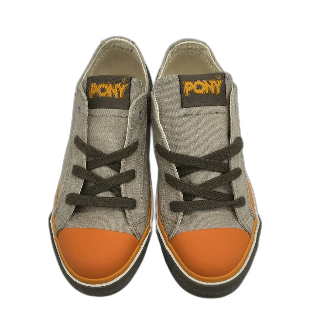 Pony Kids Grey Shooter 78 Low Cut Canvas Sneaker Youth Sze US 6 EUR 38.5 NEW - Image 3