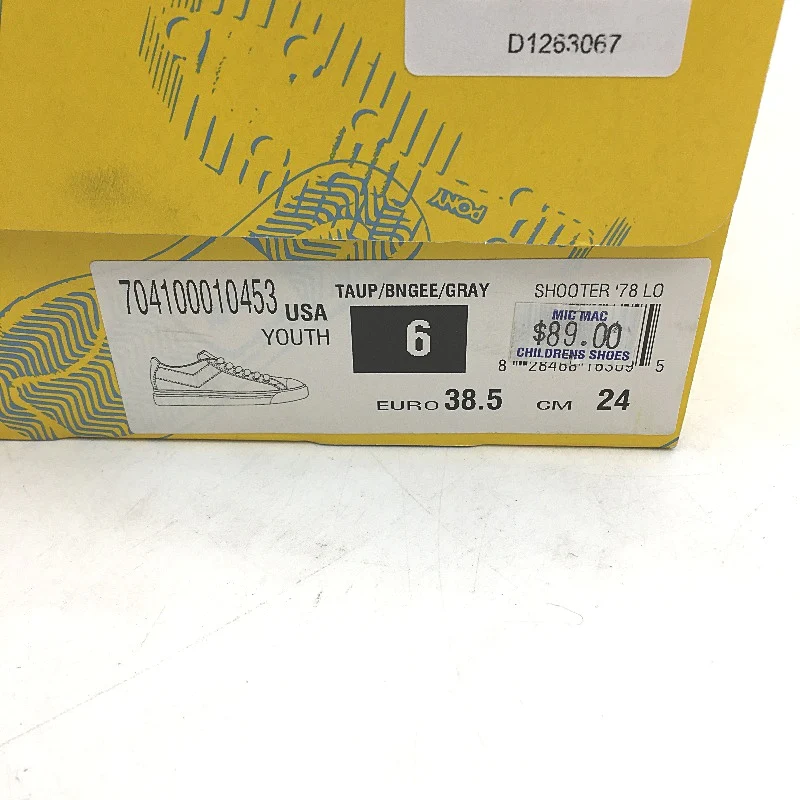 Pony Kids Grey Shooter 78 Low Cut Canvas Sneaker Youth Sze US 6 EUR 38.5 NEW - Image 6