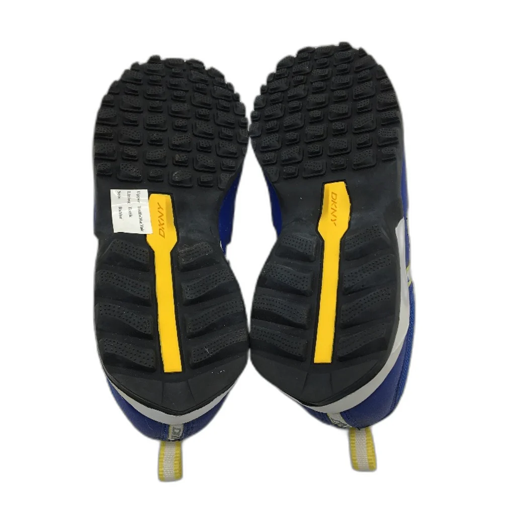 DKNY Basic Blue Mesh Yellow Accent Lace Up Sneaker Shoe Youth Size 4 24cm NEW - Image 5