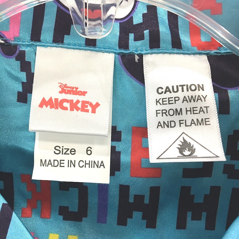 Disney Junior Mickey Mouse Design Blue Satin Pyjama Top Youth Size 6 - Image 3