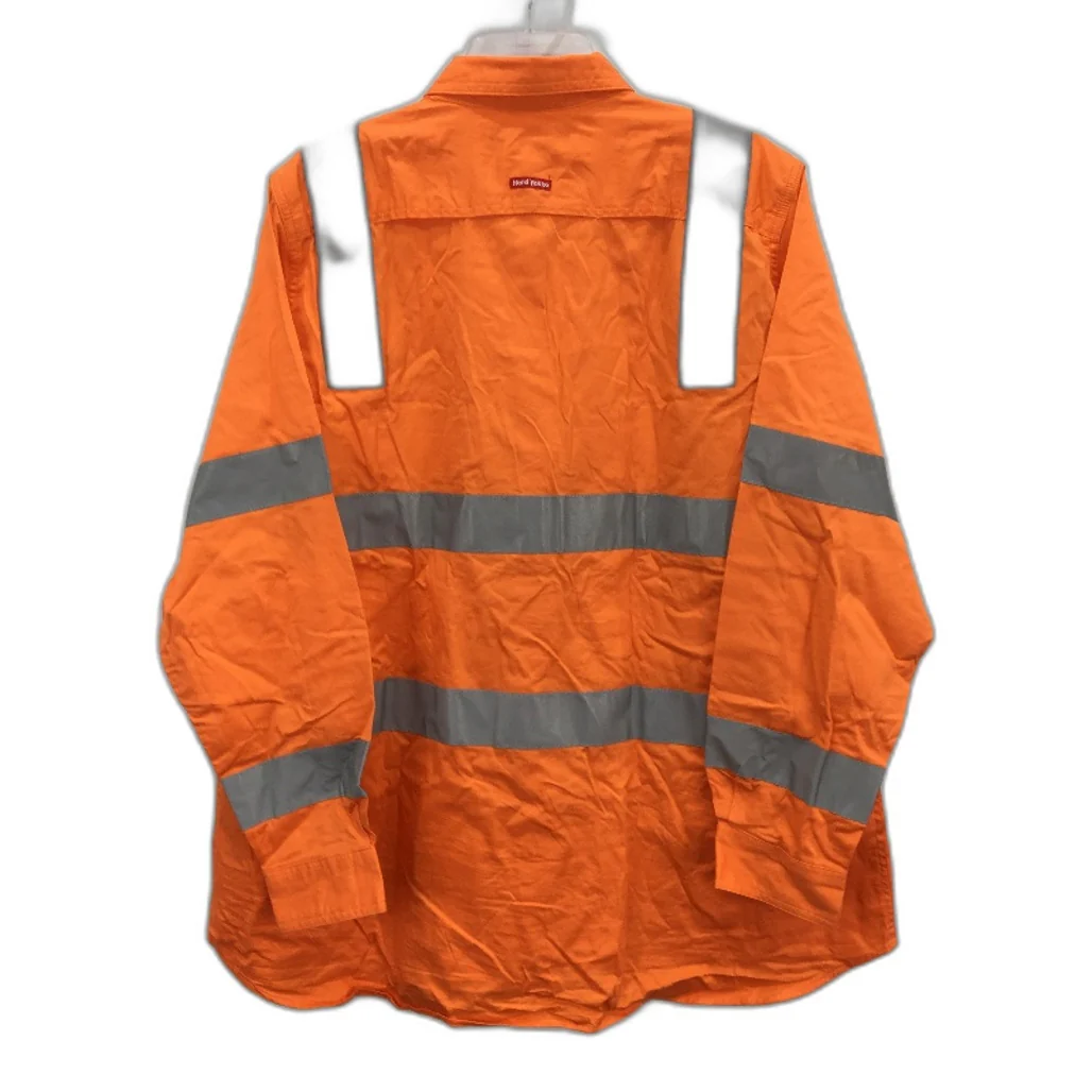 Hard Yakka Orange Hi-Vis Long Sleeve Button Up Vented Work Shirt Ladies Sz AU 18 - Image 2