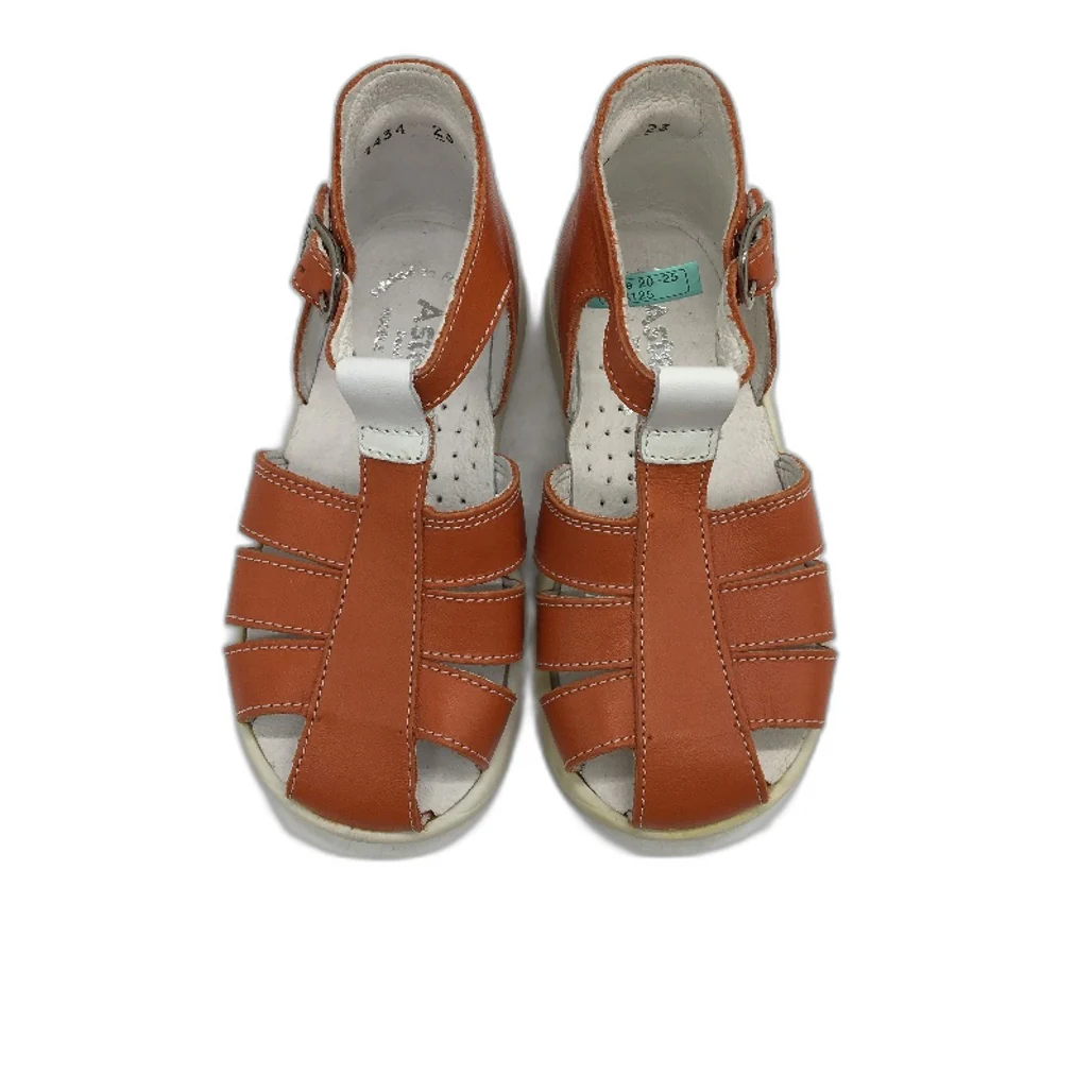 Aster Tonic Blanche Orange Leather Fivori Sandals Toddler Size 3-4Yrs EU 25 NEW - Image 3