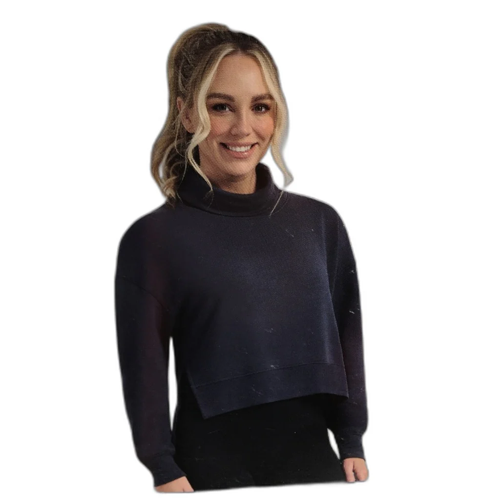 Crane Performance Funnel Neck Classic Soft Navy Sweater Jumper Top Size L NEW - Image 3