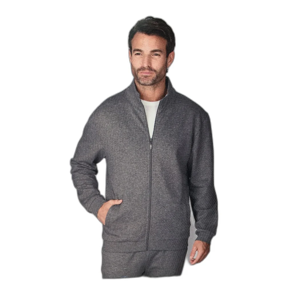 Westbay Grey Cotton Blend Hooded Sweat Zip Up Top Mens Size Medium NEW - Image 3