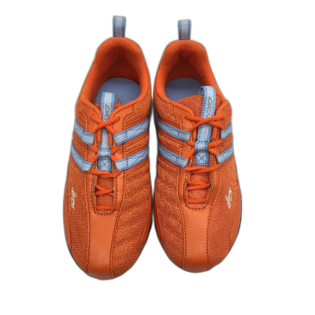 DKNY Basic Orange Mesh Blue Accent Lace Up Sneaker Shoe Youth Size 5 25cm NEW - Image 3