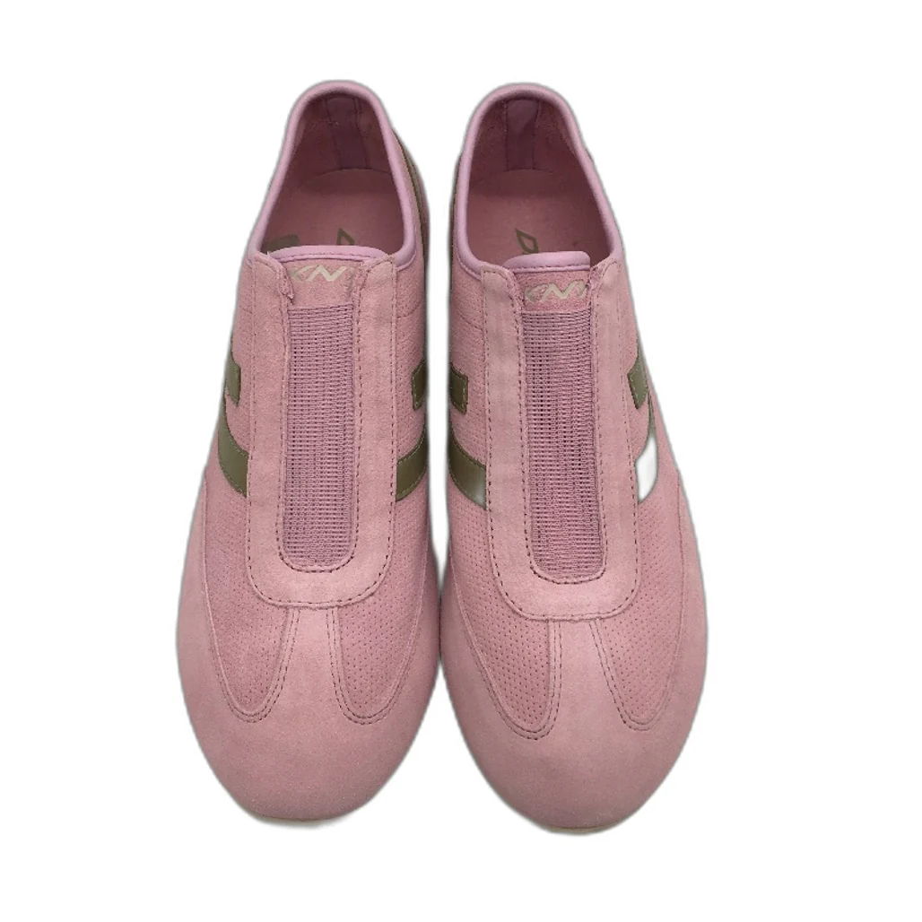 DKNY Pink & Tan Leather Lex Slip On Casual Sneaker Shoe Ladies Size US 10 NEW - Image 3