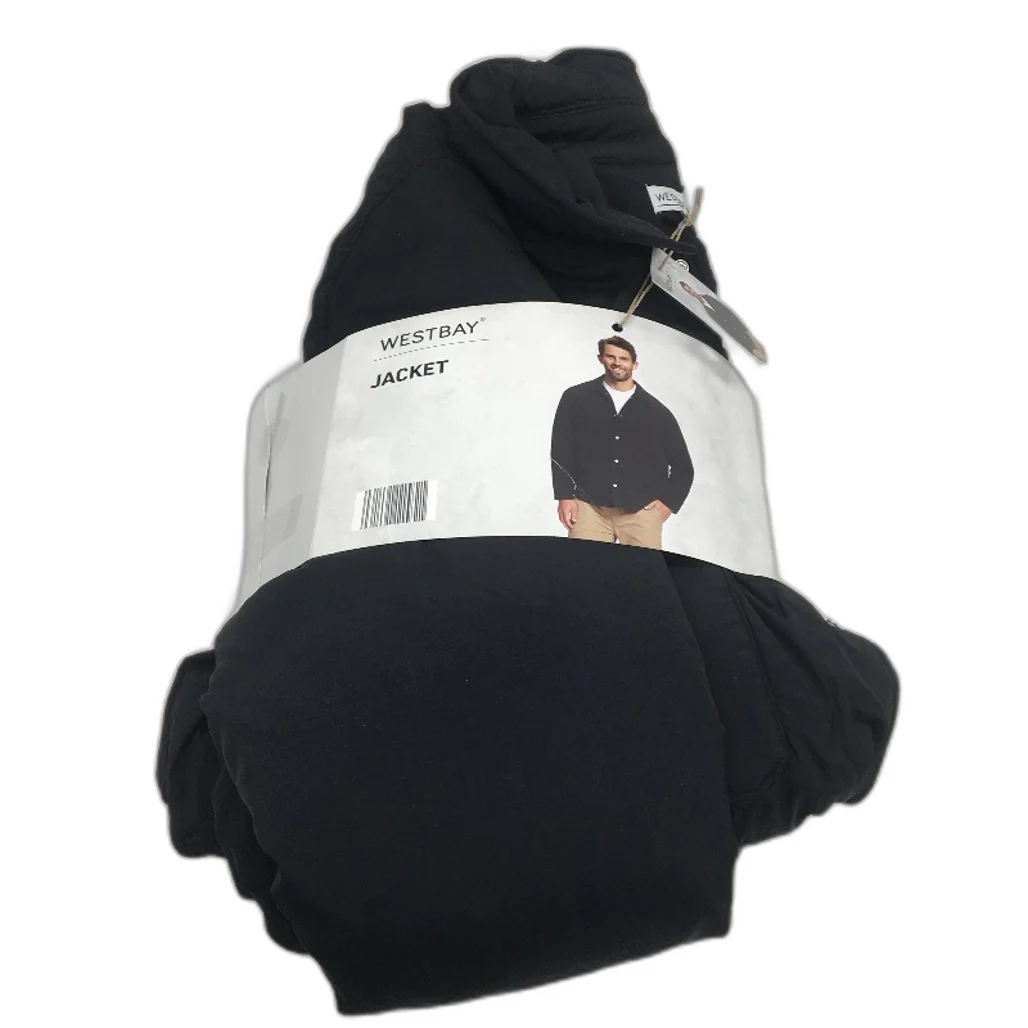 Westbay Black Classic Fit Winter Snap Button Jacket Mens Size L NEW