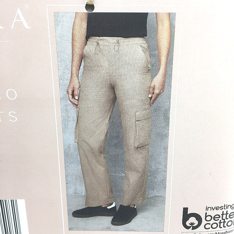 Serra Khaki Drawstring Cargo Pants Relaxed Leg Parachute Fabric Ladies Sz 12 NEW - Image 3