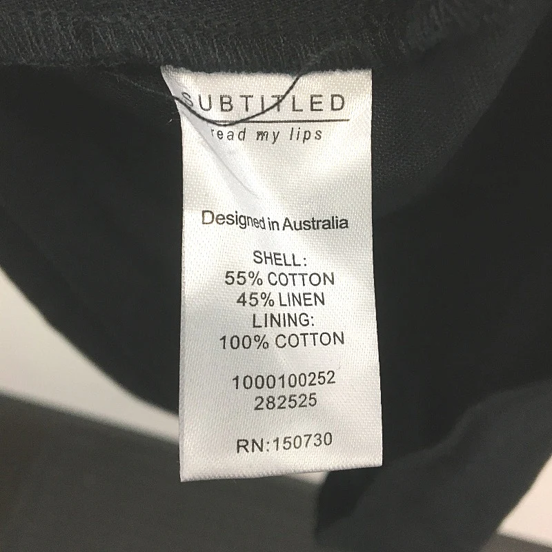 Subtitled Strapless Pitch Black Linen Blend Midi Dress Ladies Size XS NEW - Image 4