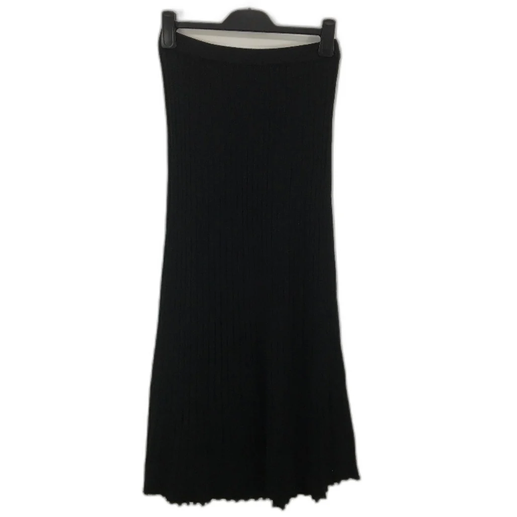 Subtitled Bonnie Rib Knit Black Mid Rise Maxi Skirt Ladies Size Small NEW