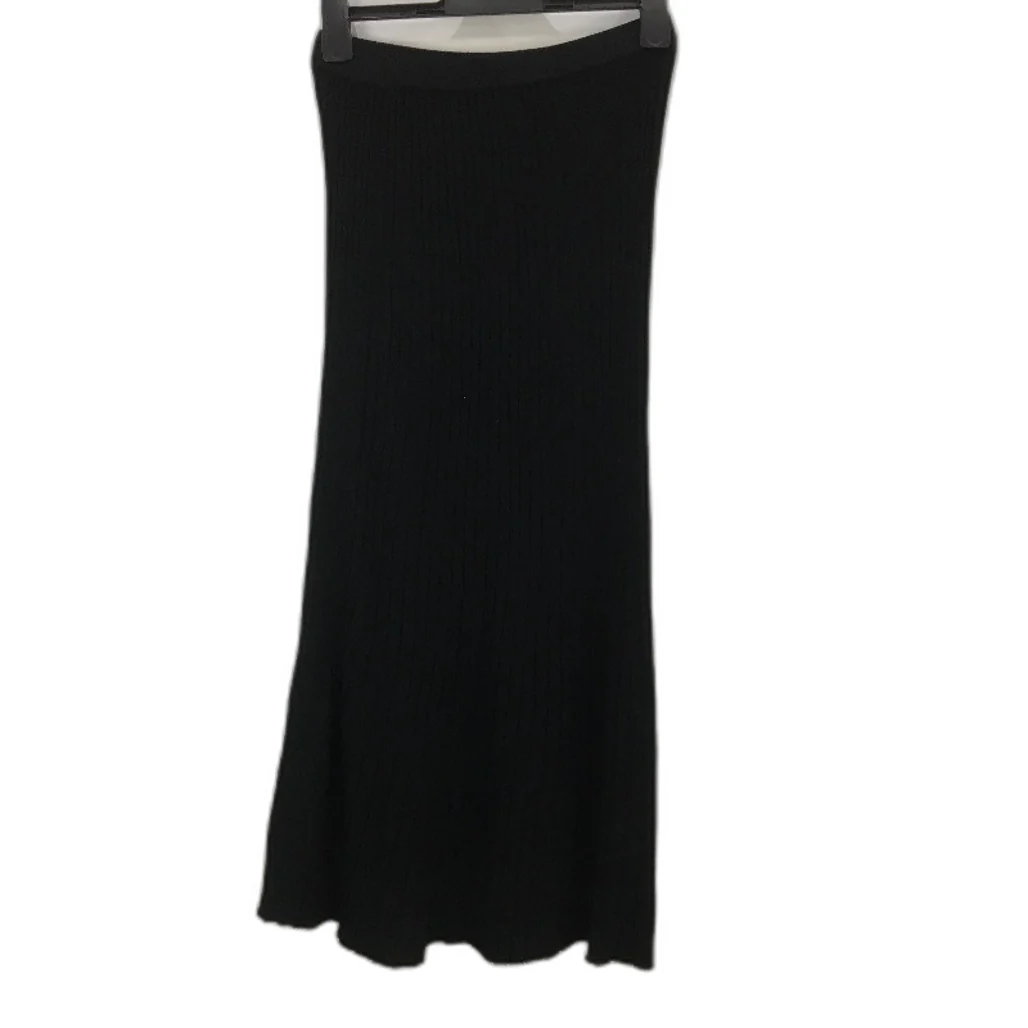 Subtitled Bonnie Rib Knit Black Mid Rise Maxi Skirt Ladies Size Small NEW - Image 2